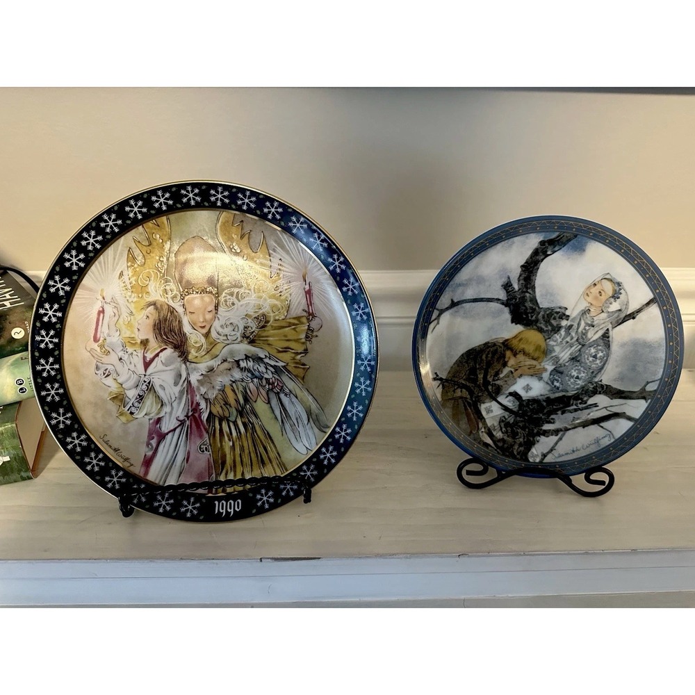 Sulamith Wülfing Plate Pair 1990 & Die Vollendung Boehm Porzellan Germany